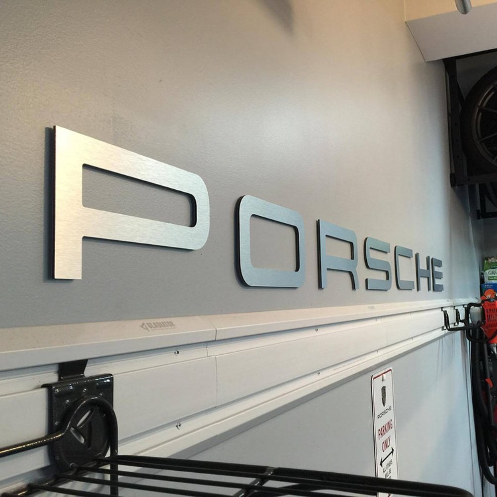 6FT PORSCHE  ALUMINUM SCRIPT GARAGE DEALER SIGN